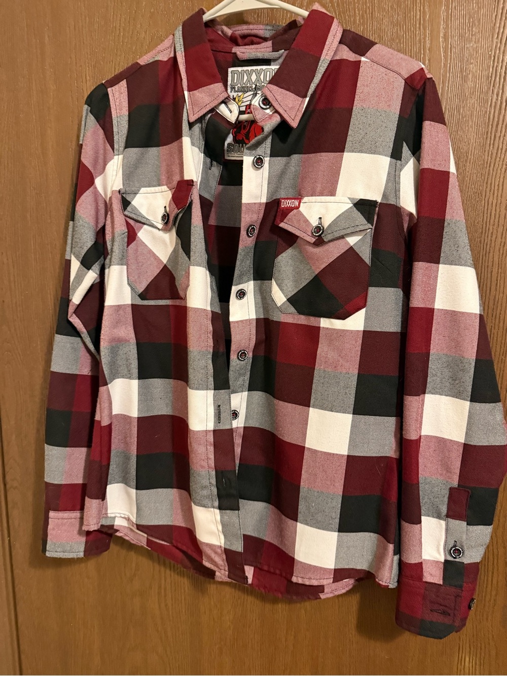 DIXXON Red, Black & White Plaid Button-Down Shirt